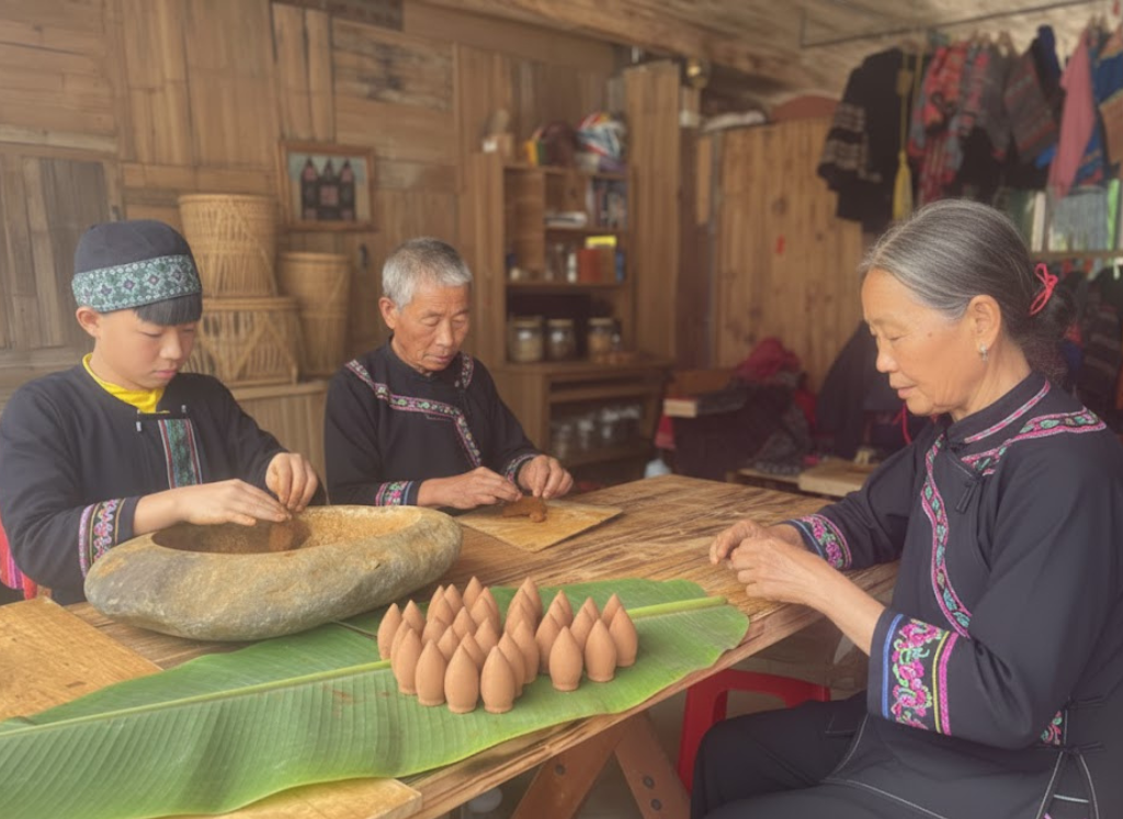 Văn hóa dân tộc Giáy - Làm hương (2)