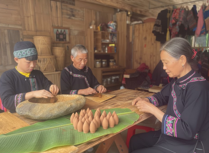 Văn hóa dân tộc Giáy - Làm hương (2)